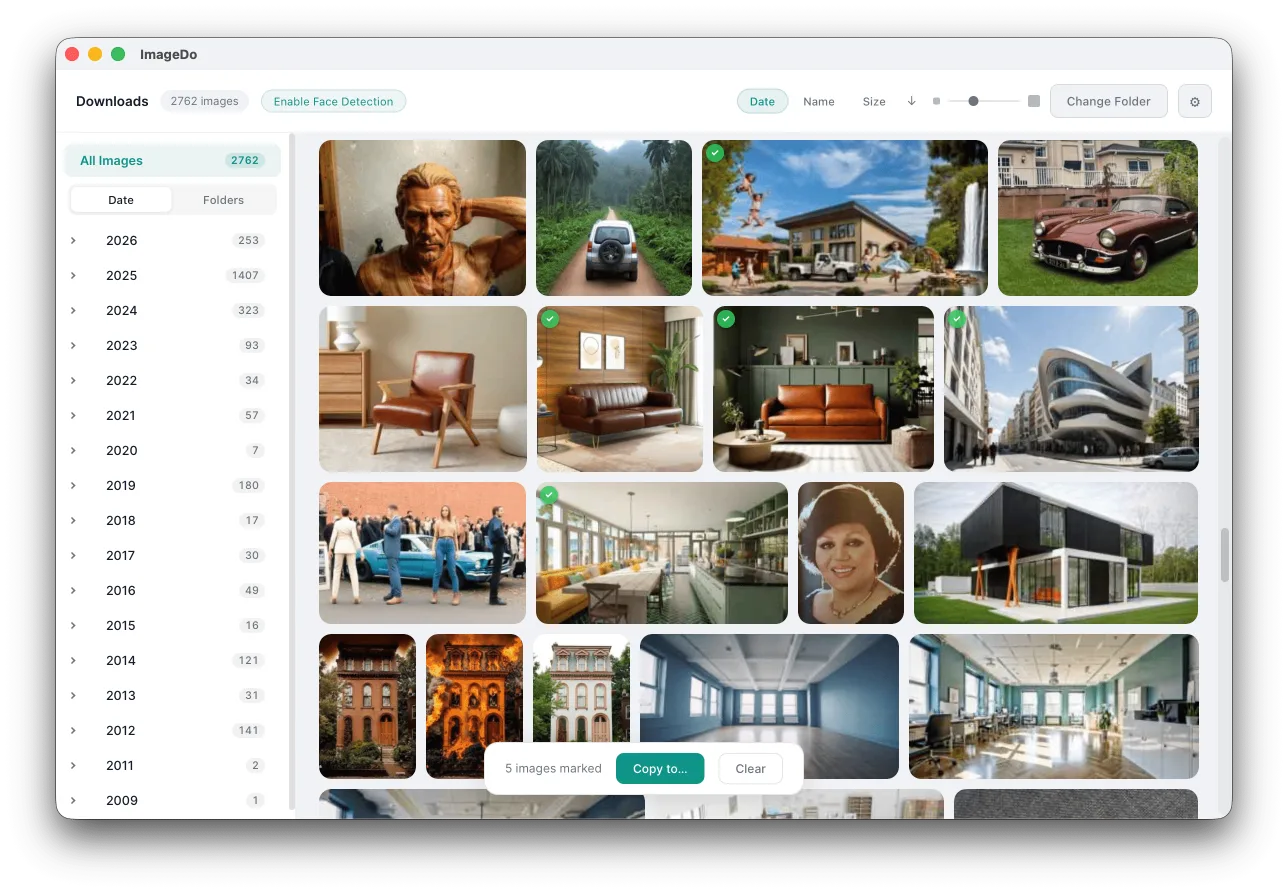 Face recognition automatically grouping people in ImageDo